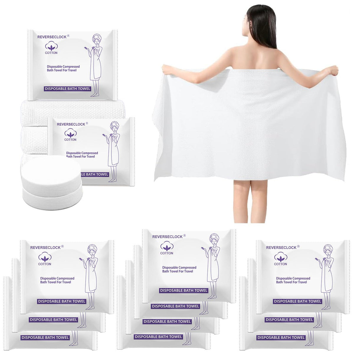 16 Pack Disposable Towels for Travel Compressed Towels Washcloths 23''X12''