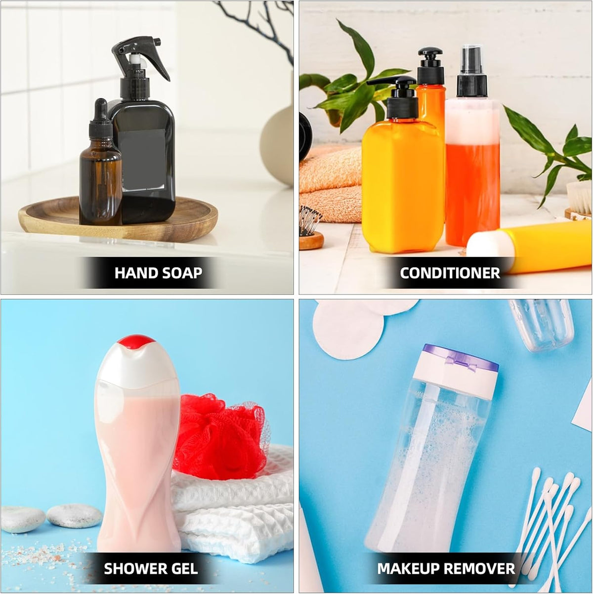 Refillable Cosmetic Containers, 5 Pieces 1 Oz Travel Bottles Mini Squeeze Bottle Makeup Containers Empty Lotion Bottles Toothpaste Container Reusable Travel Dispensers Bottles for Liquids Toiletries