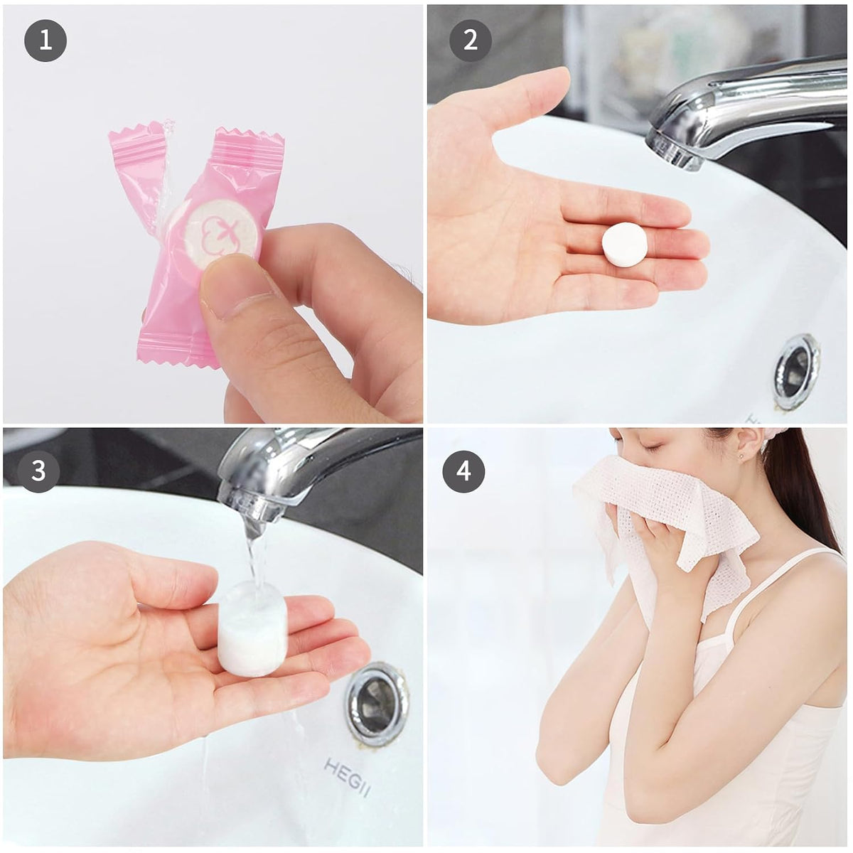 Compressed Towel Tablets- 100 PCS Disposable Portable Face Towels,8.7x 8 in