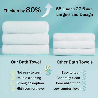 Disposable Bath Towels, Extra Large 57"x28", Ultra Thick, Soft Yet Durable, Individually Wrapped Travel Pack for Business Trip Workout Swimming Camping & Guest Towels (4 Towels in 1 Box)