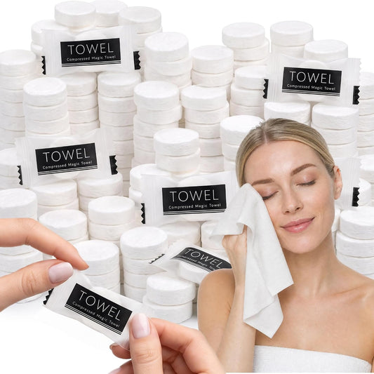 MCPINKY 580 PCS Cotton Compressed Towels, Bulk Disposable Face Towels