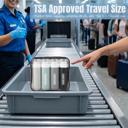 Pre-printed Silicone Travel Bottles for Toiletries 3oz