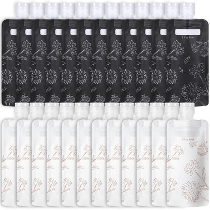 PACKISM 12 Pack Travel Pouches for Toiletries - 90ml 3 oz Liquid Containers