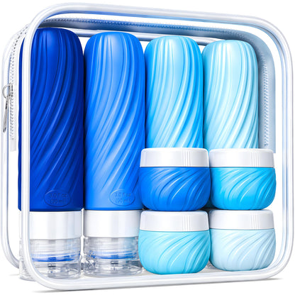 Travel Bottles for Toiletries,TSA Approved Silicone Travel Size Containers, Refillable Liquid Leak Proof Travel Shampoo and Conditioner Bottles for Women & Men, Airplane Carry On Essentials