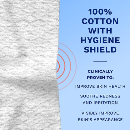 Q-tips Clean Disposable Face Towels for Cleansing, 100% Cotton, 50 Count