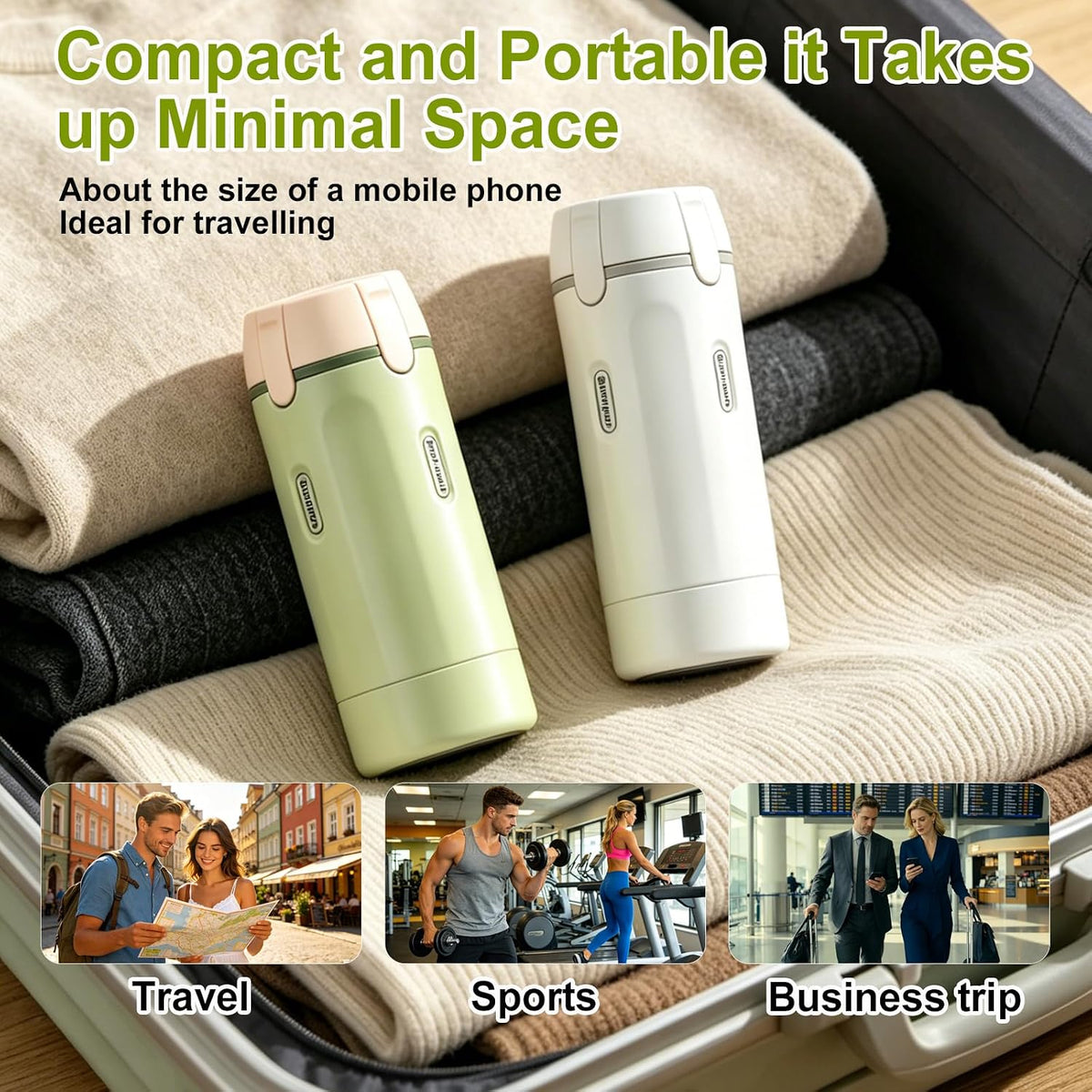 4-in-1 Travel Dispenser Bottle, TSA Approved Leakproof Set(Green)