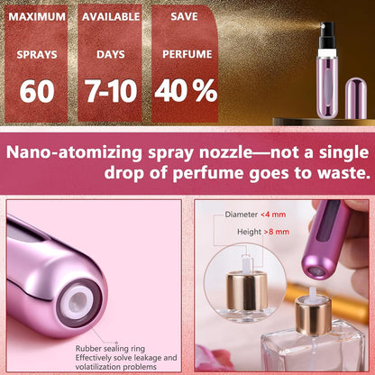 opasyo Refillable Perfume Atomizer, Leak-Proof, 5ml 4 Pack