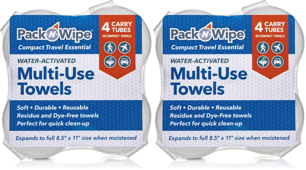 Disposable Compressed Towel Tablets - Absorbent, Durable & Reusable Paper Towels - Great Cleaning Cloths, Camping Towels and Soft, Eco-Friendly Baby Wipes - 8.5”x11” - (25 Towels & 1 Tube)