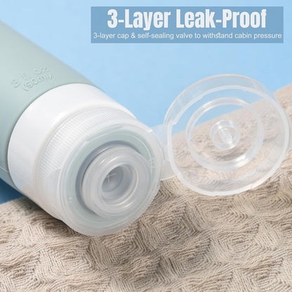 Pre-printed Silicone Travel Bottles for Toiletries 3oz