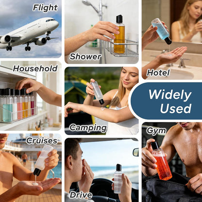 Travel Bottles for Toiletries, 3.4 oz Travel Size Containers, 5pcs, Clear