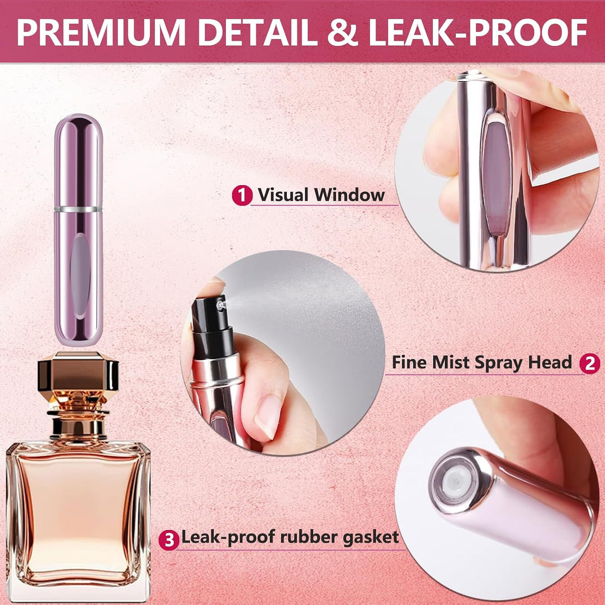 opasyo Refillable Perfume Atomizer, Leak-Proof, 5ml 4 Pack