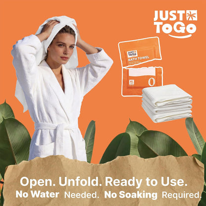 Disposable Bath Towels, 55 x 27.5 in, Vacuum Compressed, 3 Pack