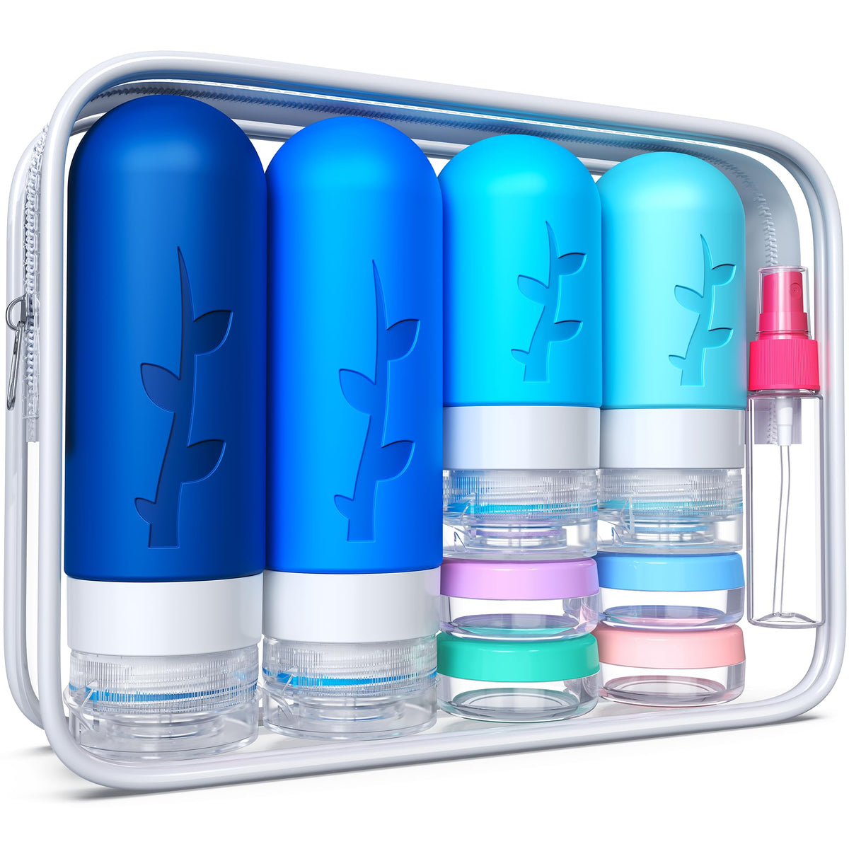 18pack Travel Bottles for Toiletries:Silicone TSA Approved-Containers for Toiletries,Leak Proof Refillable Liqus Shampoo And Conditioner Essentials toiletry Bottles
