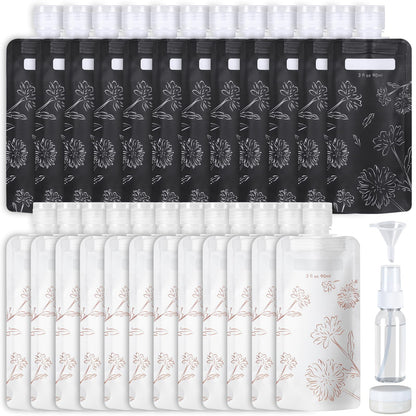 PACKISM 12 Pack Travel Pouches for Toiletries - 90ml 3 oz Liquid Containers