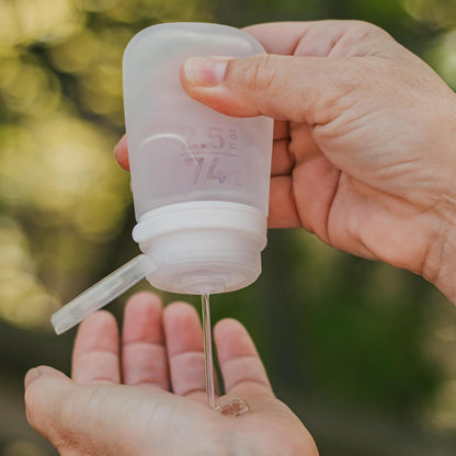 humangear GoToob+ (Small) | Refillable Silicone Travel Bottle | Locking Lid | Food-Safe Material | Clear, Small (1.7 fl.oz; 53ml)