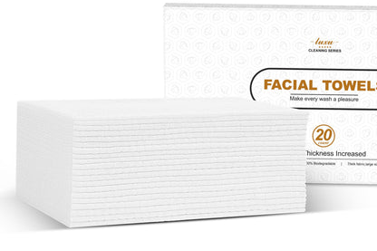 LUXU Face Towels,Ultra‑Soft Facial Towels,Extra Thick Disposable Face Towel