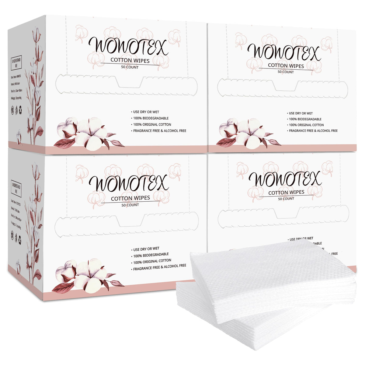 WOWOTEX Travel Size Disposable Face Towels, Ultra Soft Dry Wipes, 30 Count