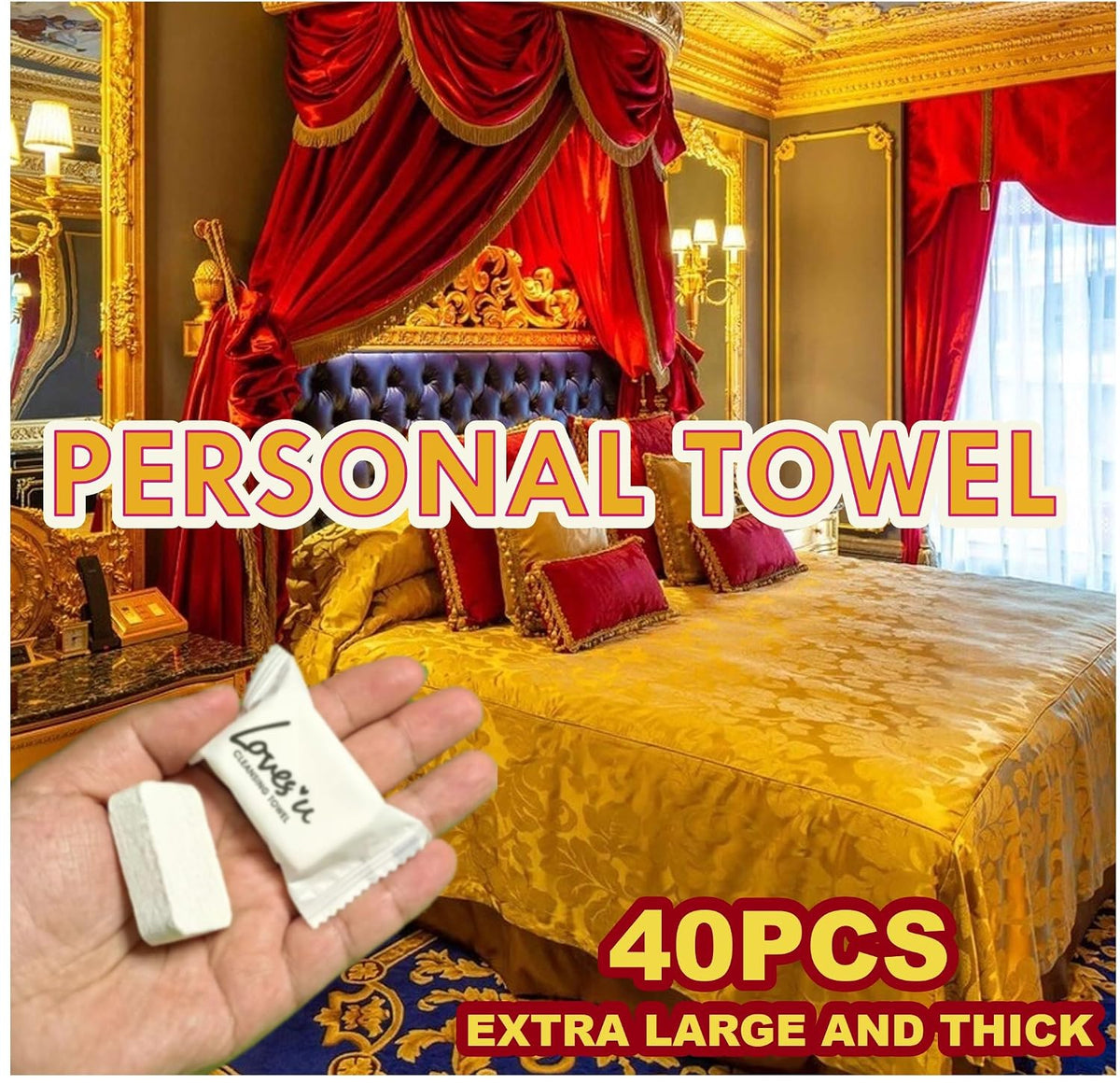 QUALIALL Disposable Travel Washcloths, 40pcs, Pure Cotton, Large Thick