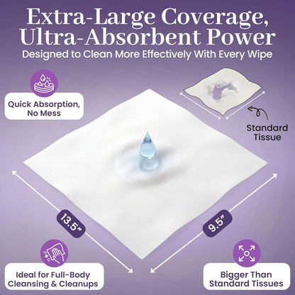 Disposable Dry Wipes 100 Ct, Cloths for Baby & Adults 9.5x13.5"