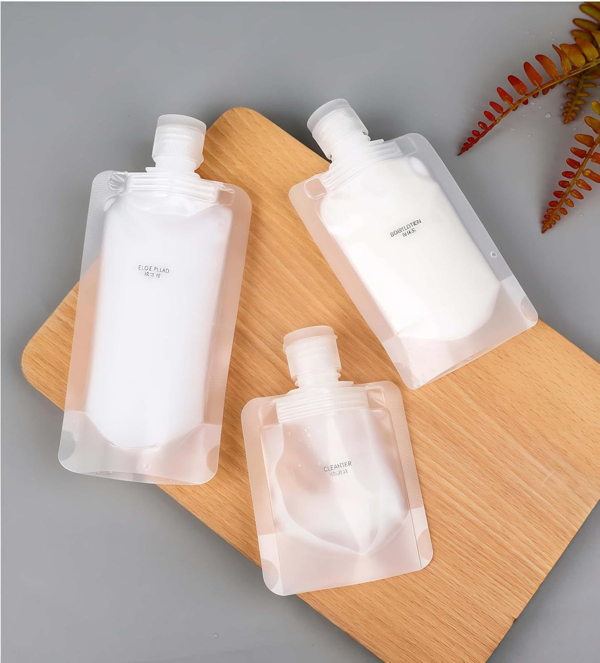 10 Pack Travel Pouches for Toiletries, Size Portable Containers,Stand Up Pouch,Refillable Travel Accessories for Shampoo Conditioner (100ML/3.4OZ/10piece)