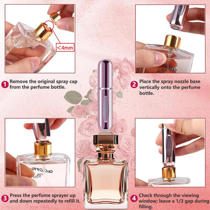 opasyo Refillable Perfume Atomizer, Leak-Proof, 5ml 4 Pack