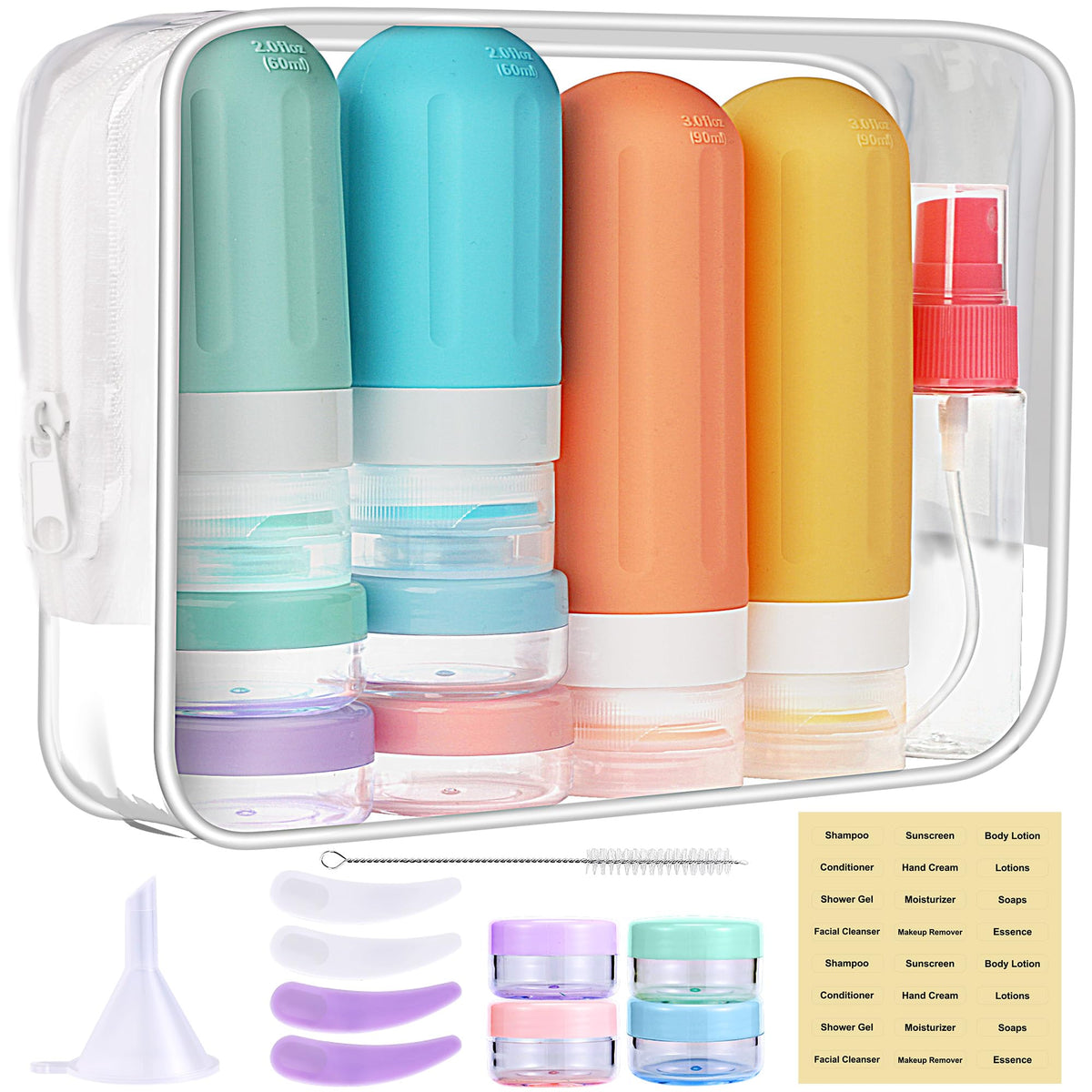 Travel Bottles for Toiletries 18Pack Containers Travel Size Toiletries