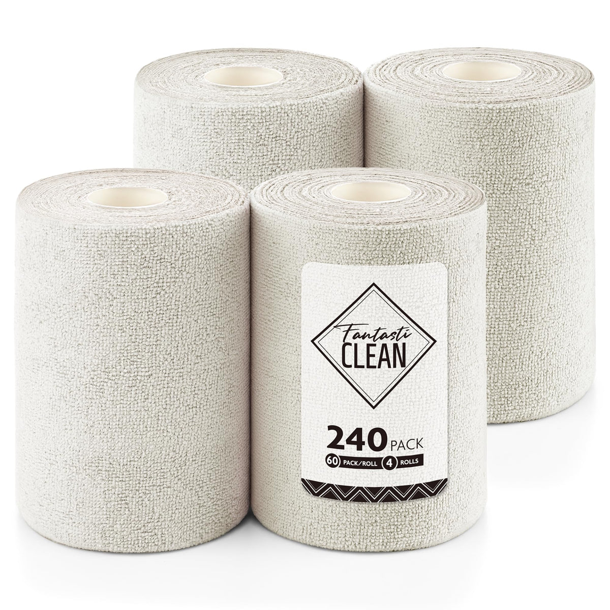Fantasticlean Microfiber Cleaning Cloth Roll, Pink, 60 Pack, 8" x 8"
