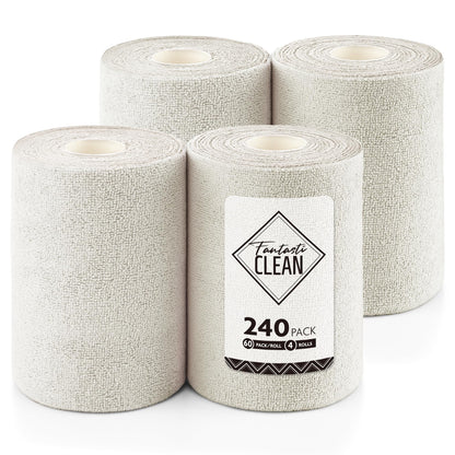 Fantasticlean Microfiber Cleaning Cloth Roll, Pink, 60 Pack, 8" x 8"
