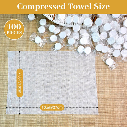 100 PCS Mini Disposable Portable Face Compressed Towel