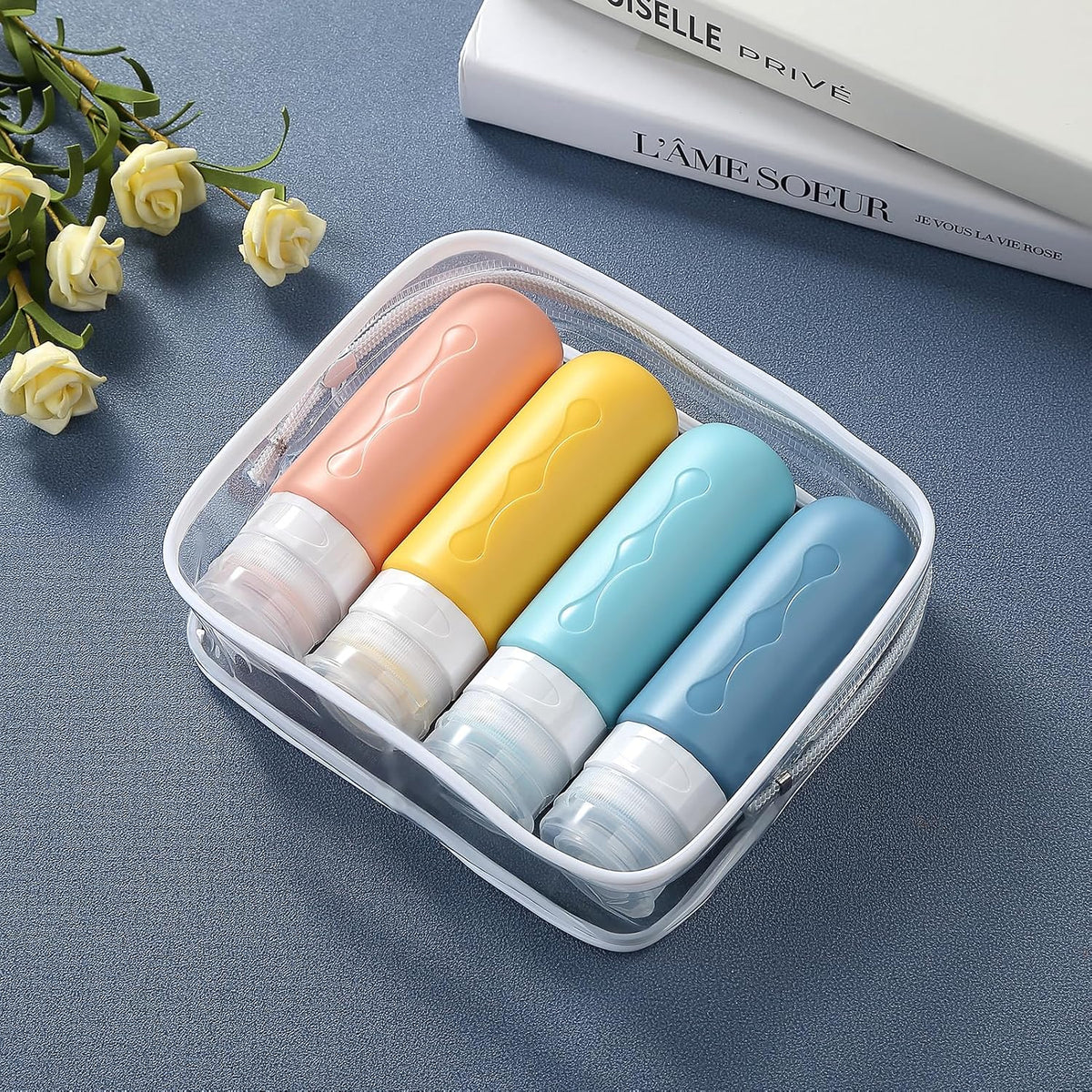 Gemice Travel Bottles for Toiletries, Tsa Approved, Travel Size Containers, BPA Free Leak Proof Tubs Refillable Liquid Accessories for Cometic Shampoo and Lotion Soap