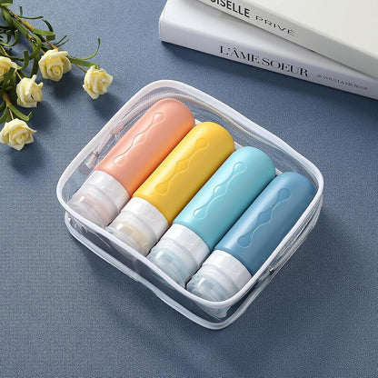 Gemice Travel Bottles for Toiletries, Tsa Approved, Travel Size Containers, BPA Free Leak Proof Tubs Refillable Liquid Accessories for Cometic Shampoo and Lotion Soap