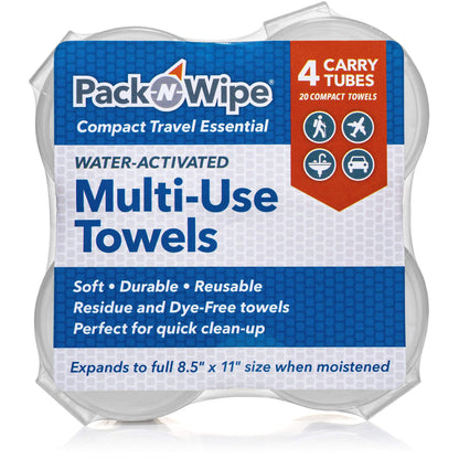 Disposable Compressed Towel Tablets - Absorbent, Durable & Reusable Paper Towels - Great Cleaning Cloths, Camping Towels and Soft, Eco-Friendly Baby Wipes - 8.5”x11” - (25 Towels & 1 Tube)